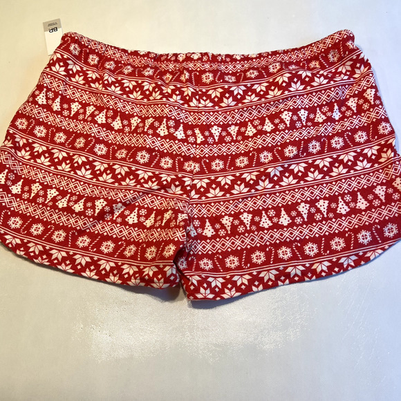 BP Holiday Pajama Shorts Christmas Trees Fair Isle Print Red White 1X - Picture 10 of 11